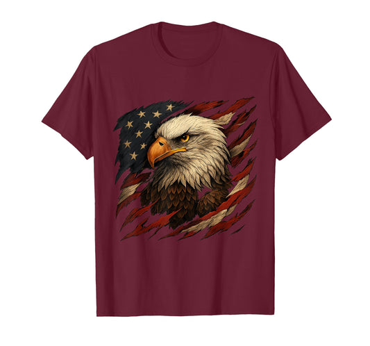 American Bald Eagle, American Flag, Vintage USA Flag T-Shirt