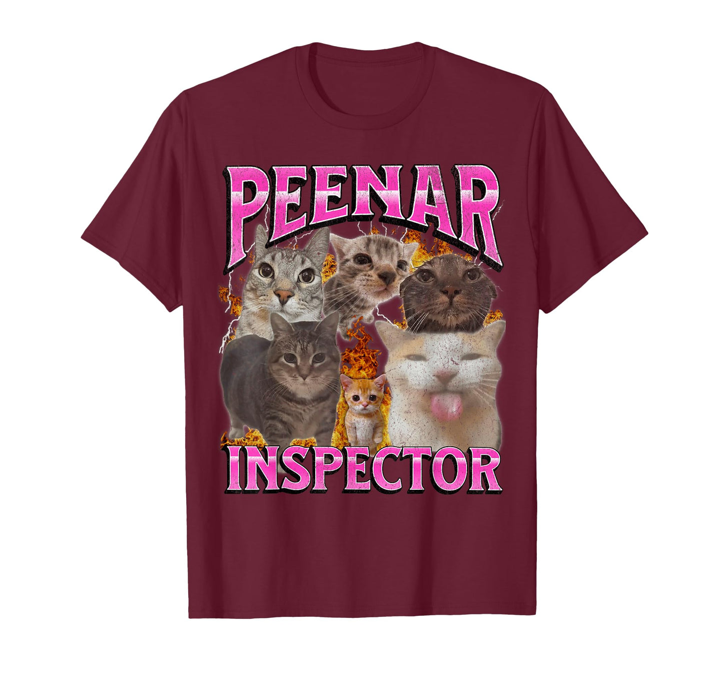 Peenar Inspector Funny Offensive Cat Meme Bootleg Graphic Men Women T-Shirt