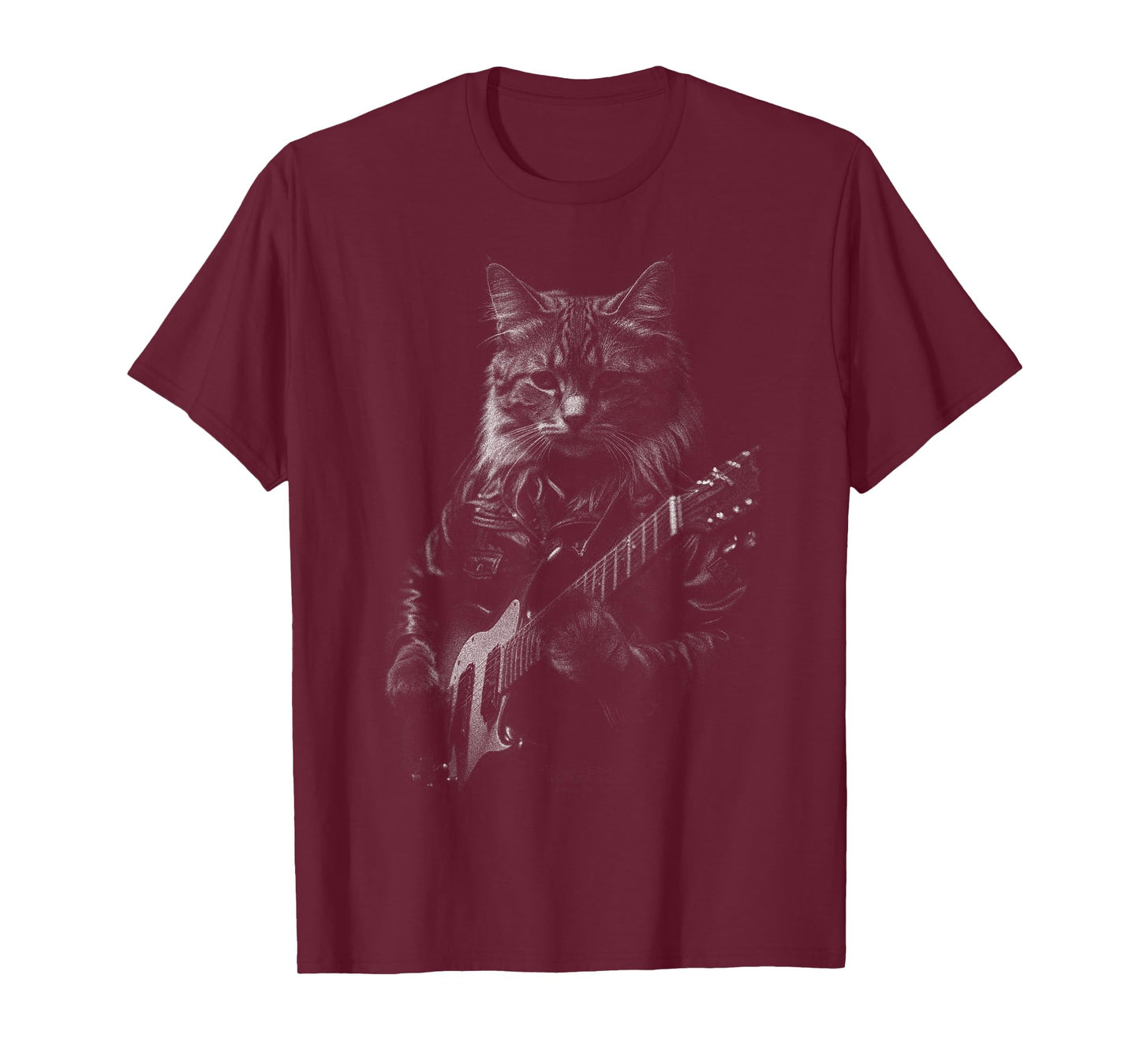 Rock Cat Playing Guitar - Funny Guitar Cat T-Shirt