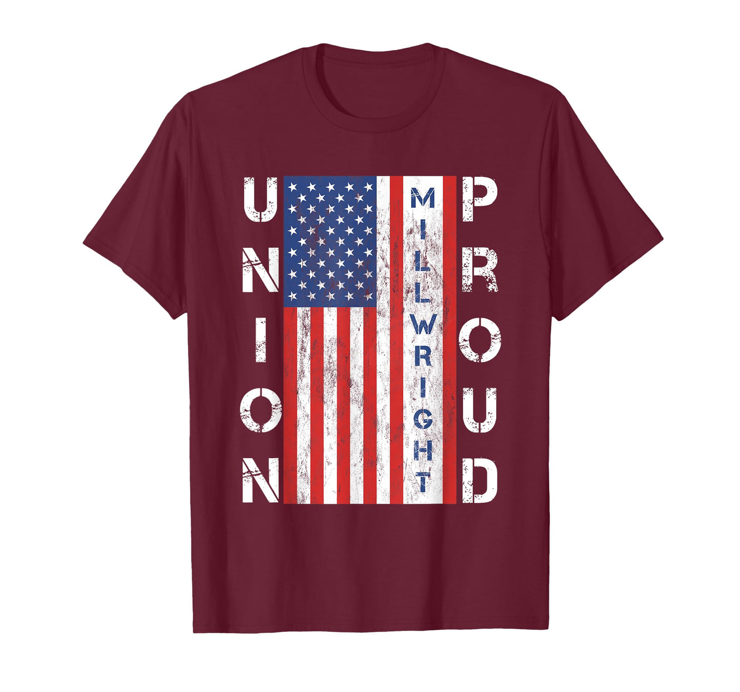 Union Proud American Flag Millwright T-Shirt