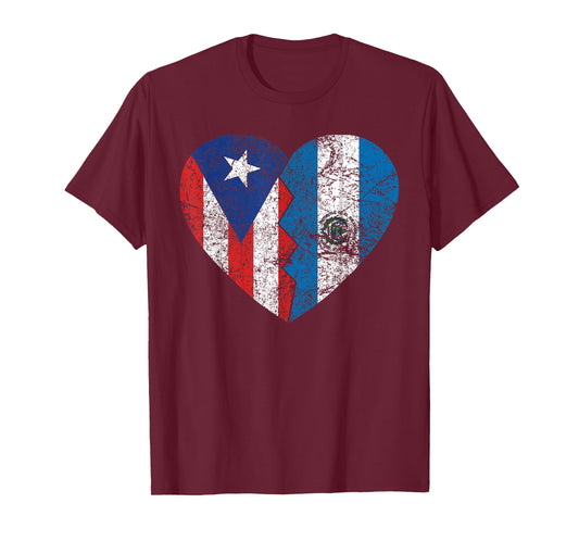 Salvadoran Puerto Rican Flags | Puerto Rico El Salvador T-Shirt