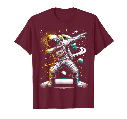 Astronaut Dabbing in Space Galaxy Adventure T-Shirt