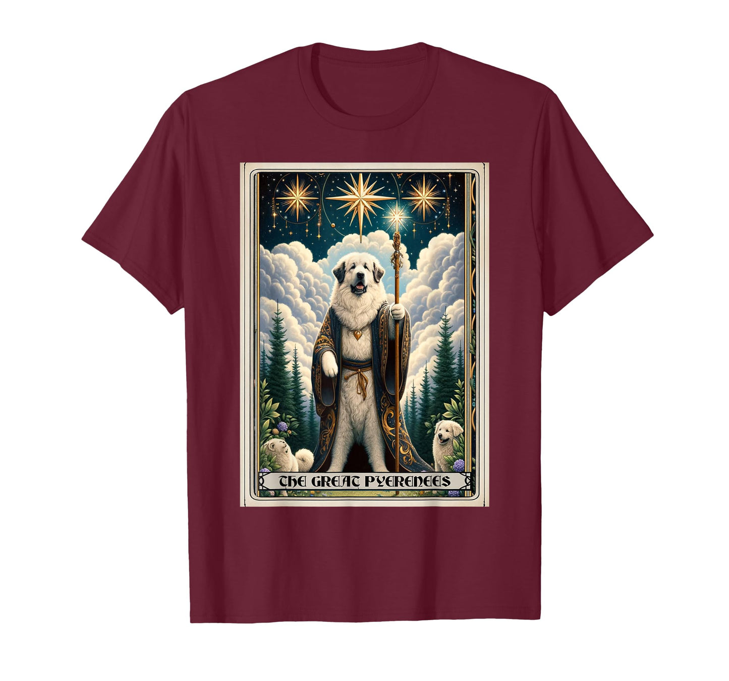 A Great Pyrenees Tarot Card Dog T-Shirt