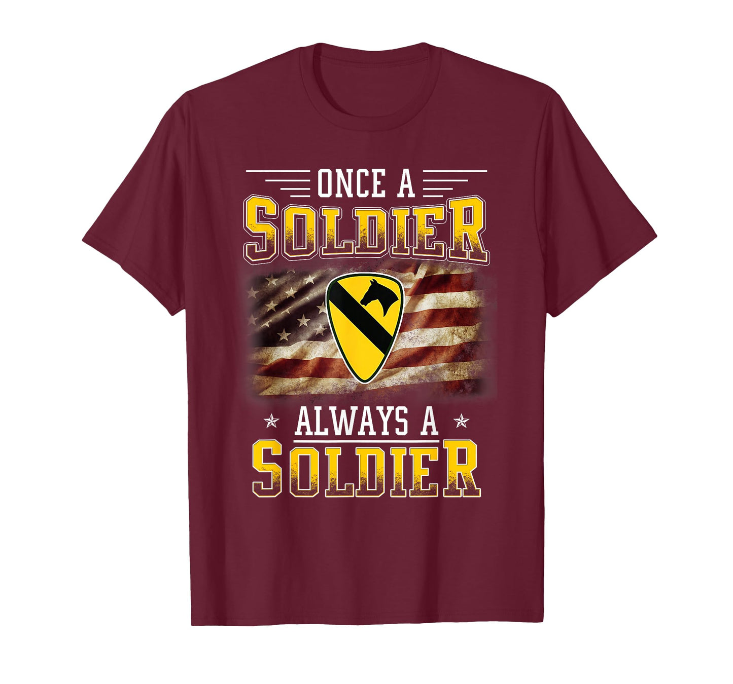 1st Cavalry Division Veteran Always a Soldier Military Xmas T-Shirt