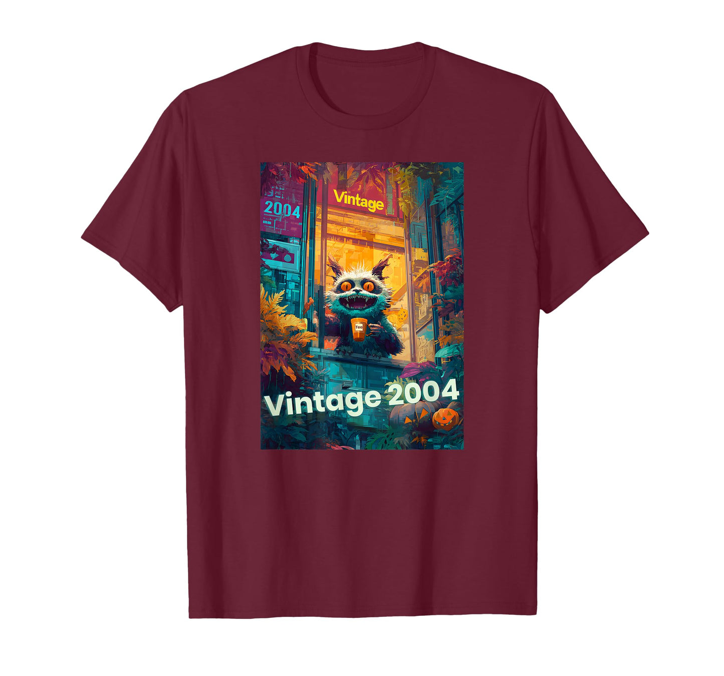 Vintage 2004 Cat Monster 21 Year Old 21st Birthday Halloween T-Shirt