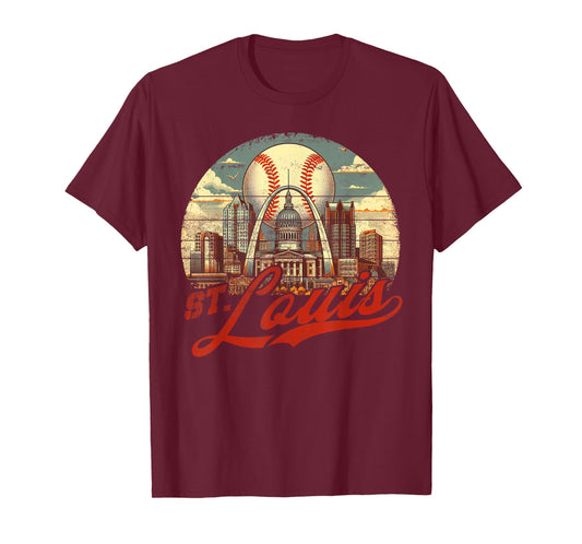 Vintage St. Louis Baseball American US Flag T-Shirt