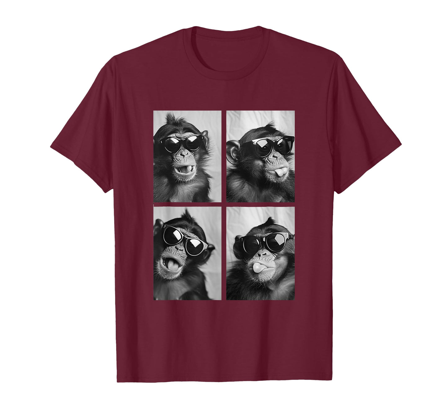 Cute Monkeys with Sunglasses Cool Chimpanzees Photo Booth T-Shirt
