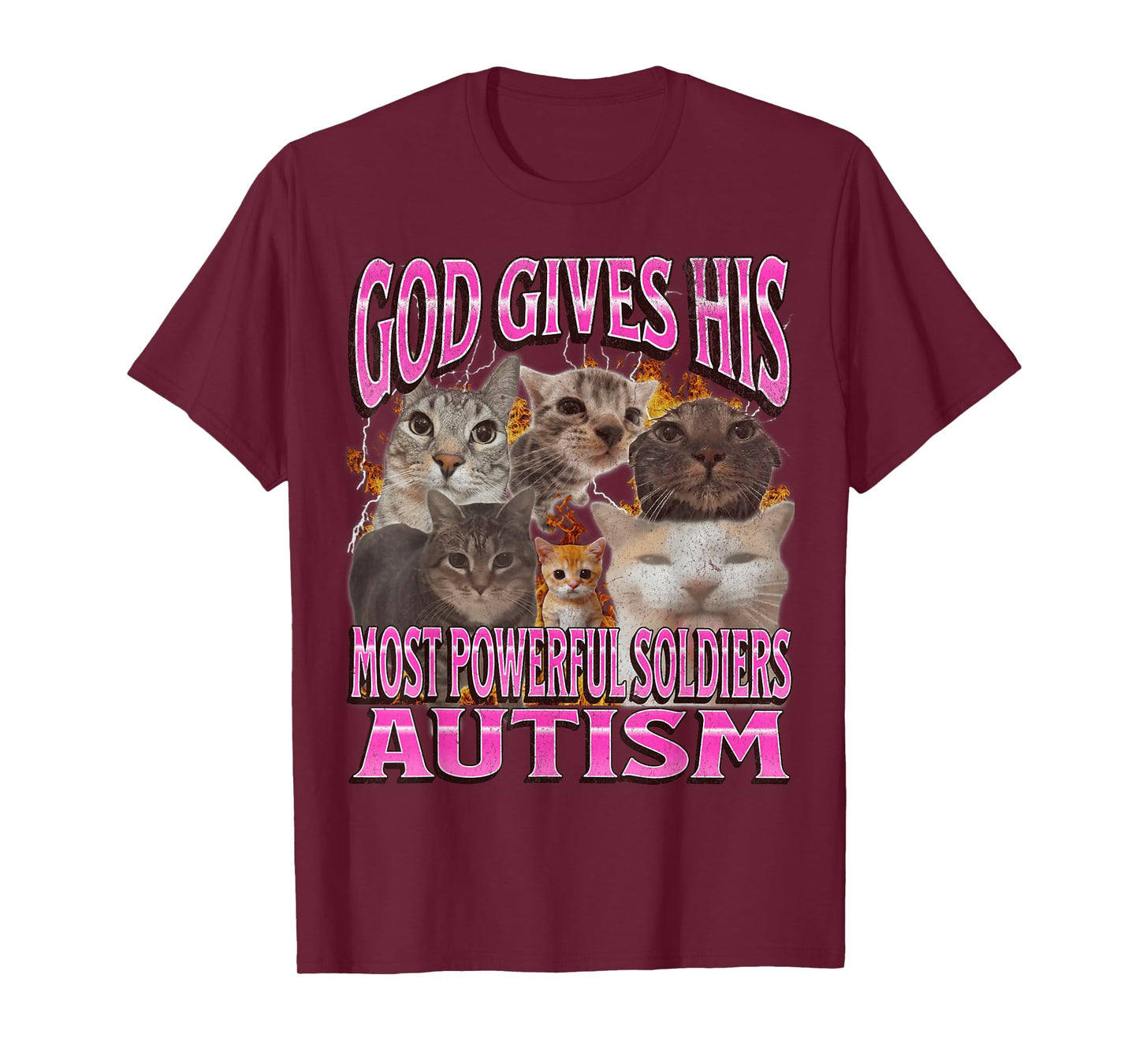 God Gives His Most Powerful Autism Funny Cat Meme Bootleg T-Shirt
