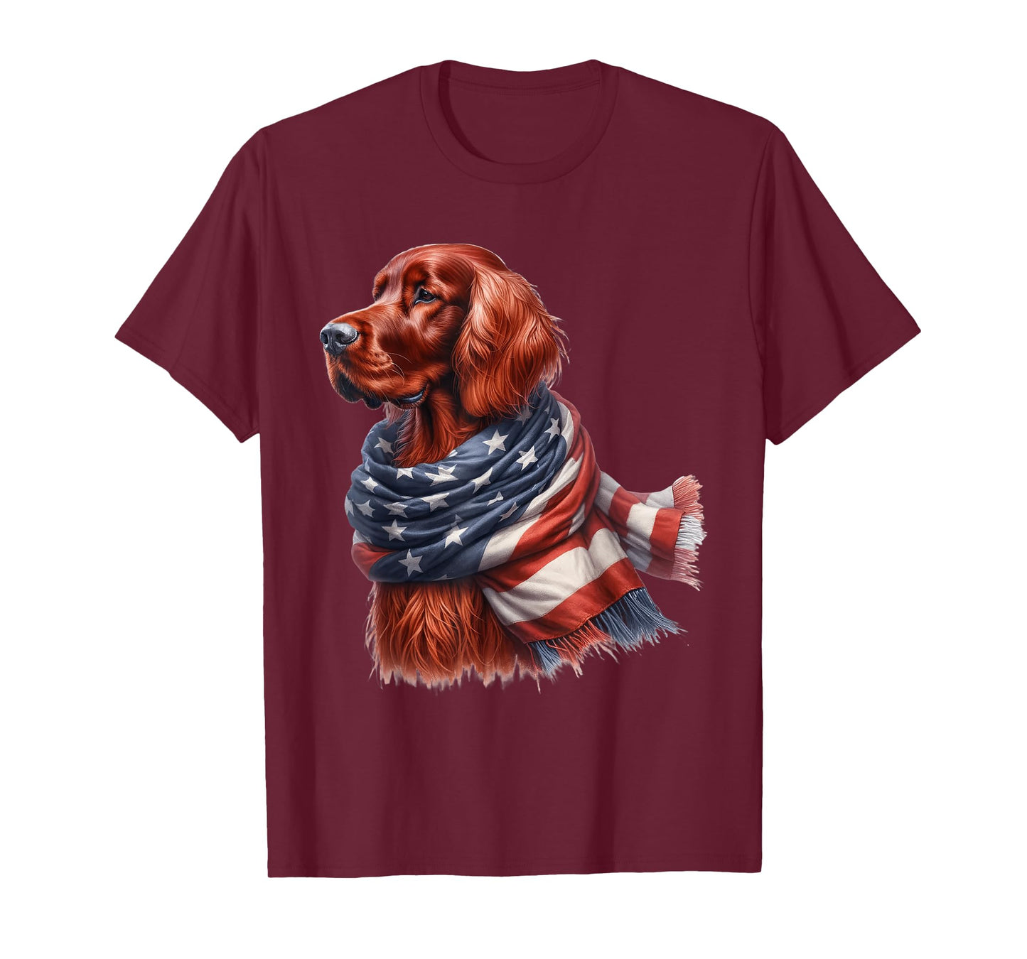 Irish Setter American Flag Patriotic Irish Setter Dog Lover T-Shirt