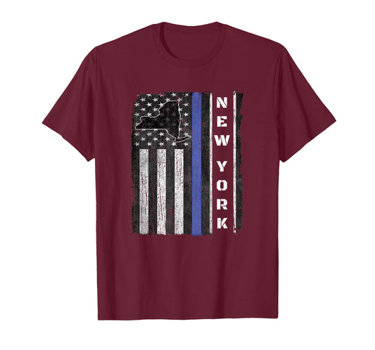 New York Thin Blue Line Police Week Shirt USA Flag Gift Cop