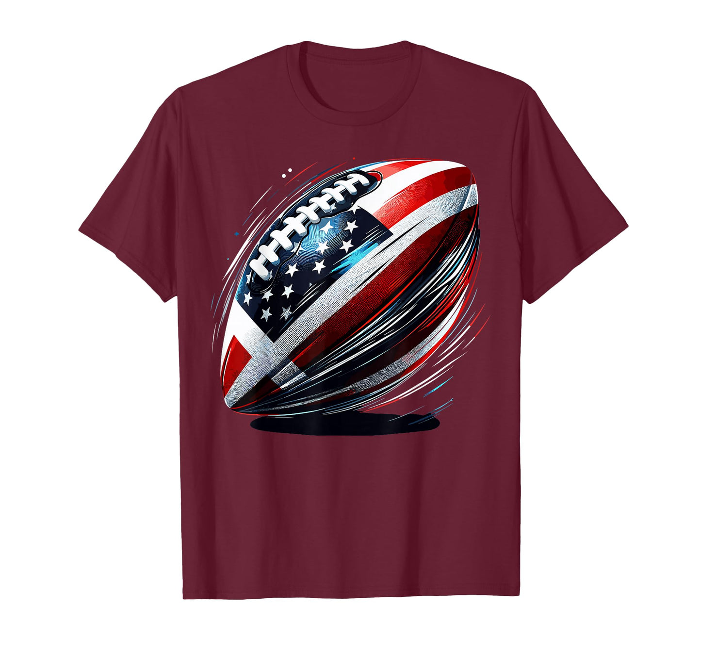 Football USA American Flag Colorful 4th of July Patriotic T-Shirt