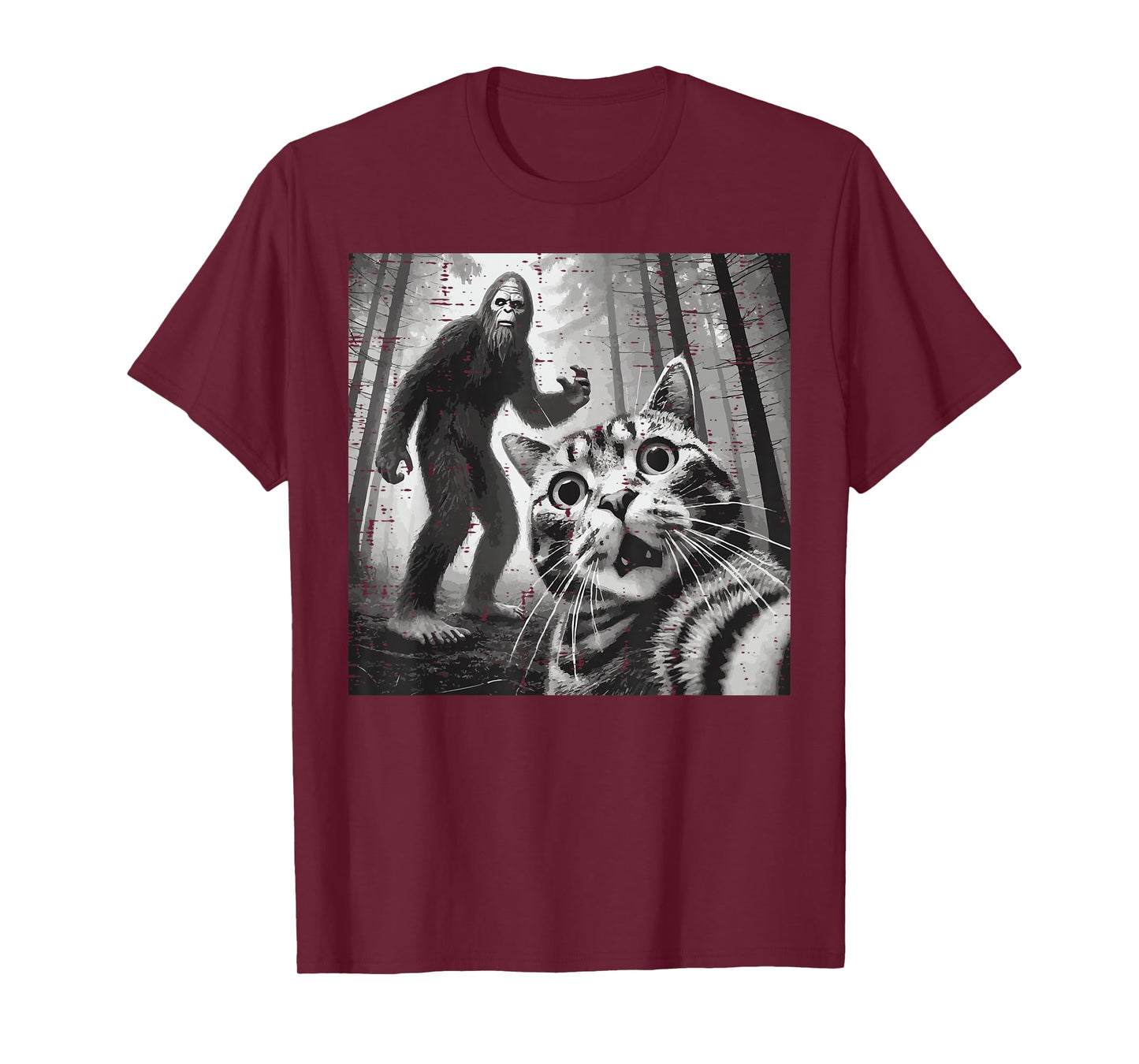 Cat Bigfoot Selfie Funny Meme Sasquatch Men Boys Kids Women T-Shirt
