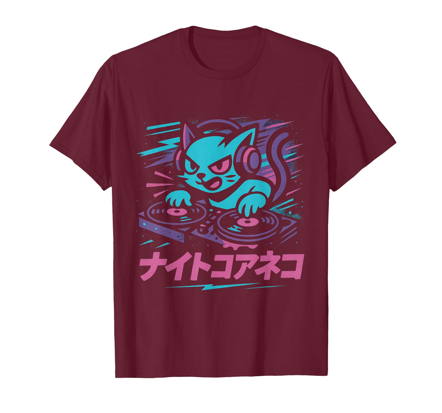 Nightcore Music Cute Kawaii DJ Cat Fast Beat Aesthetic T-Shirt