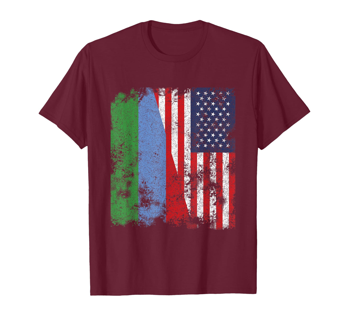 Dagestan USA Flag Distressed - Half American T-Shirt