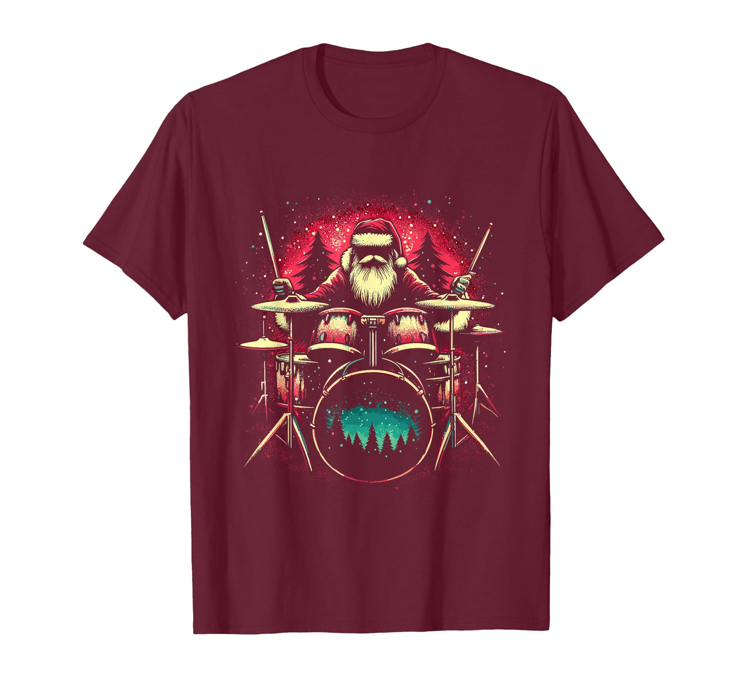Santa Claus Drummer - Vintage Christmas Drum Set Drums Lover T-Shirt