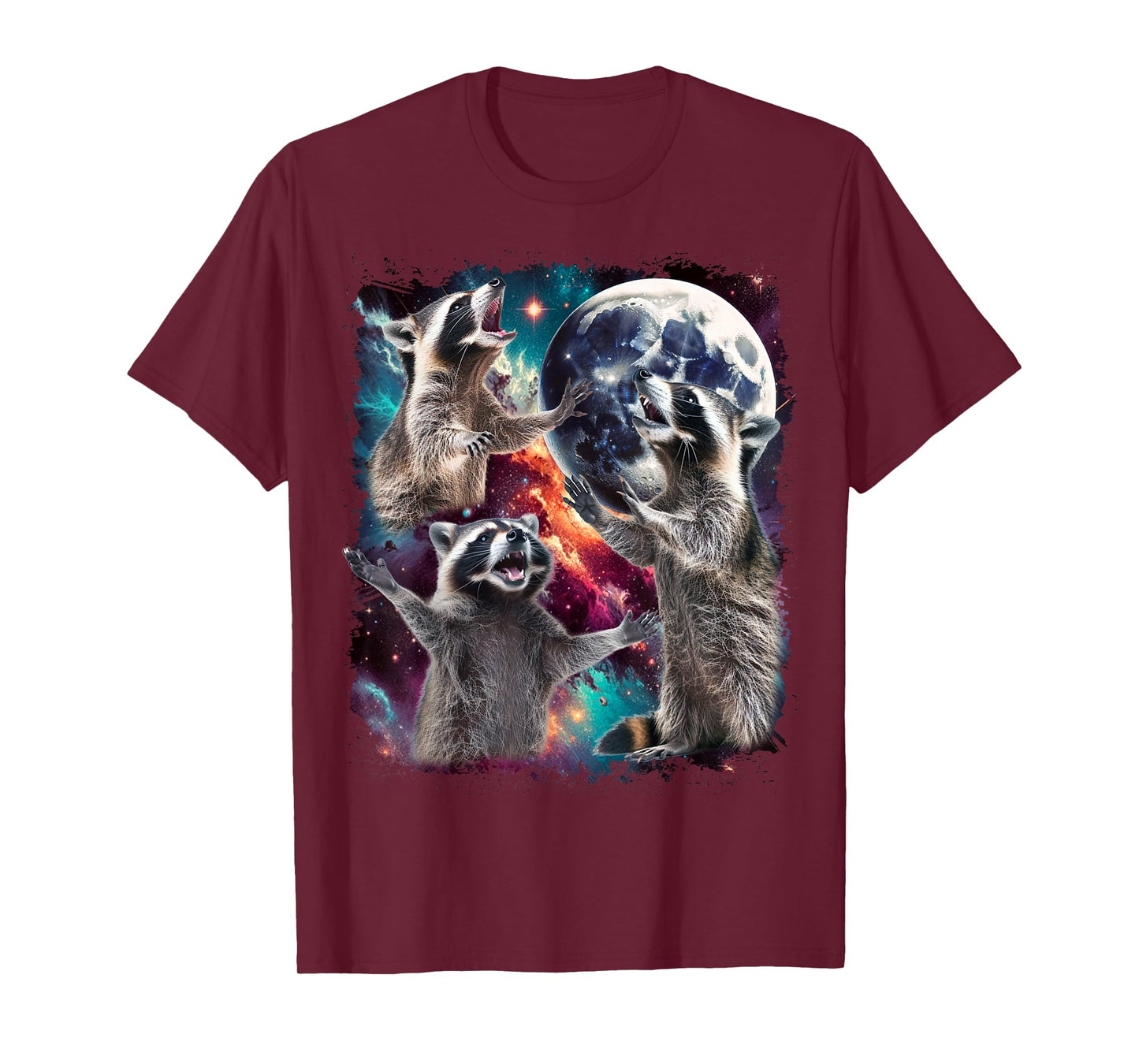 Three Racoon Moon | 3 Racoon Moon Funny Cursed Meme T-Shirt