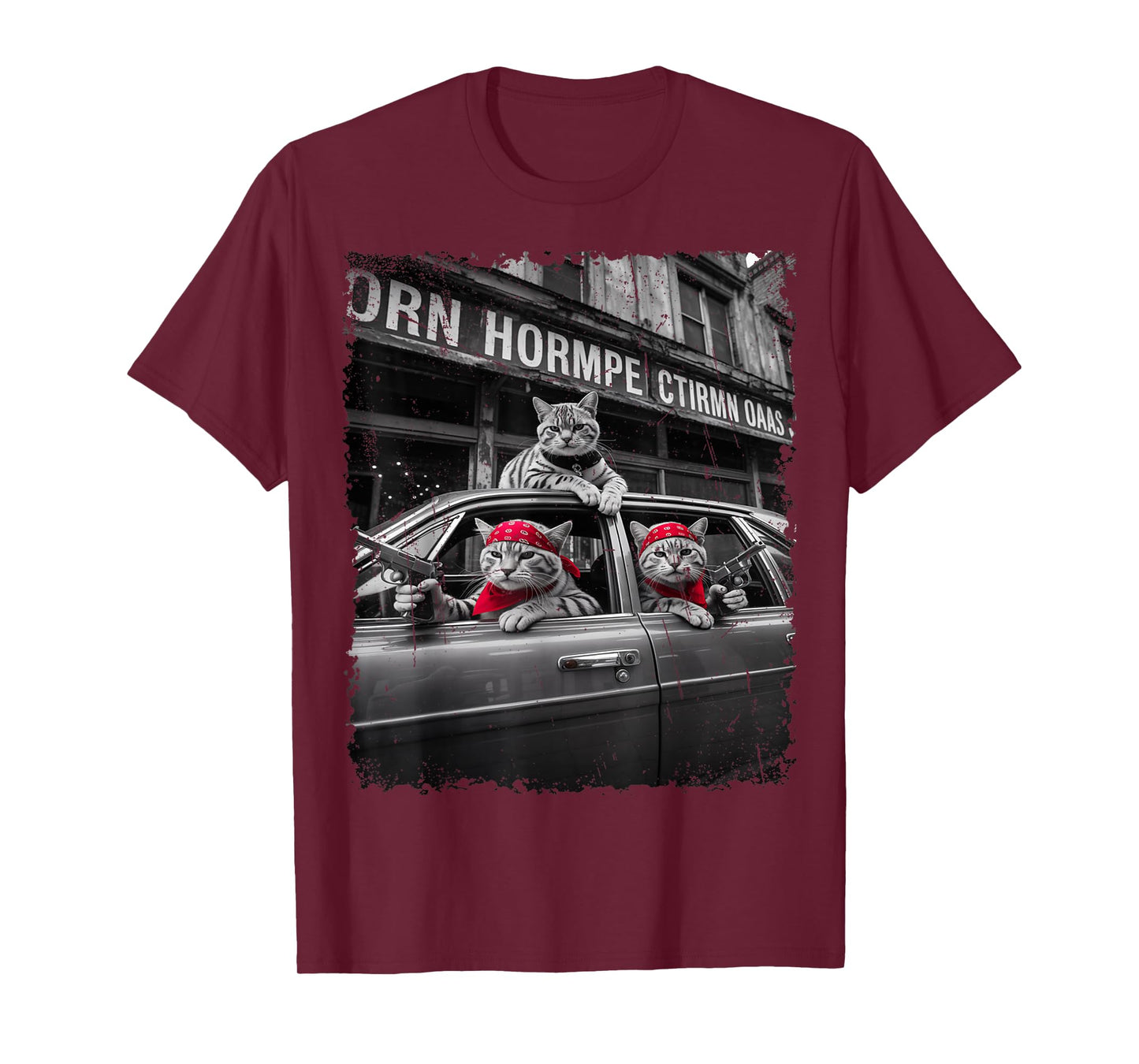 Funny Gangster Cats Street Cat Gang Meme GIFS for Men Wonen T-Shirt