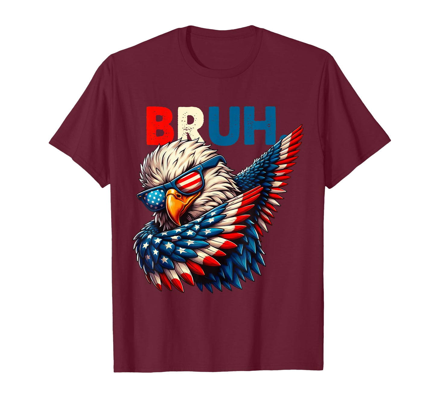 American Flag Bruh Dabbing Eagle Men Boys 4th of July T-Shirt