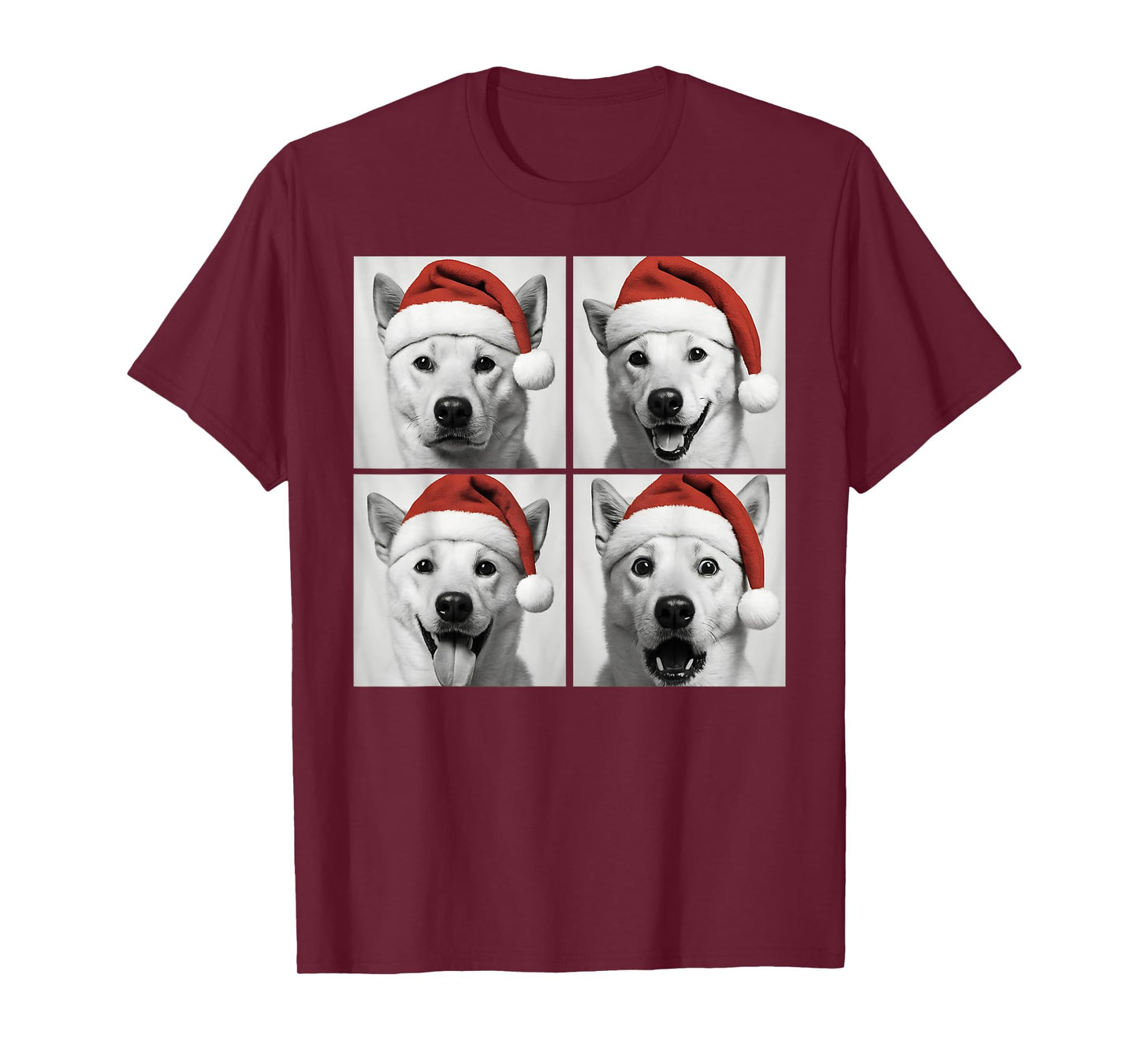 Funny Christmas Korean Jindo Santa Dog Lover Photo Booth T-Shirt