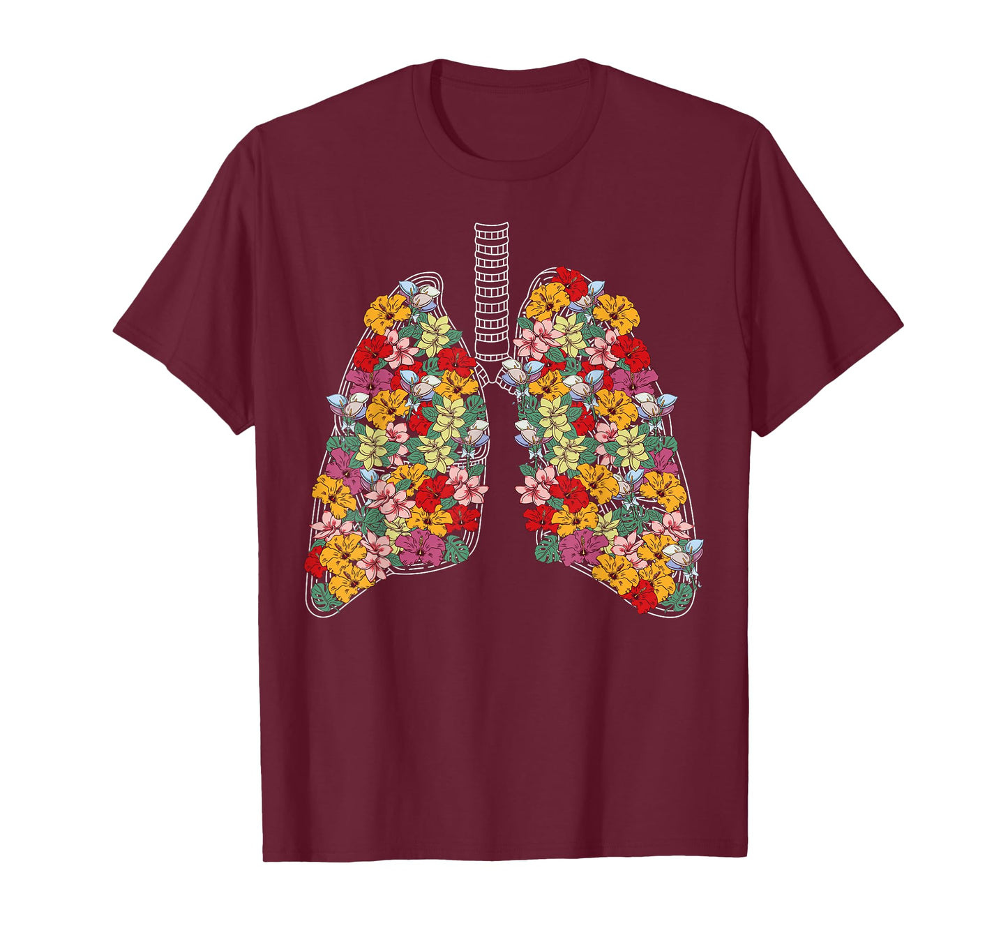 Anatomical Lungs Flowers Medical Science Anatomy Themed T-Shirt