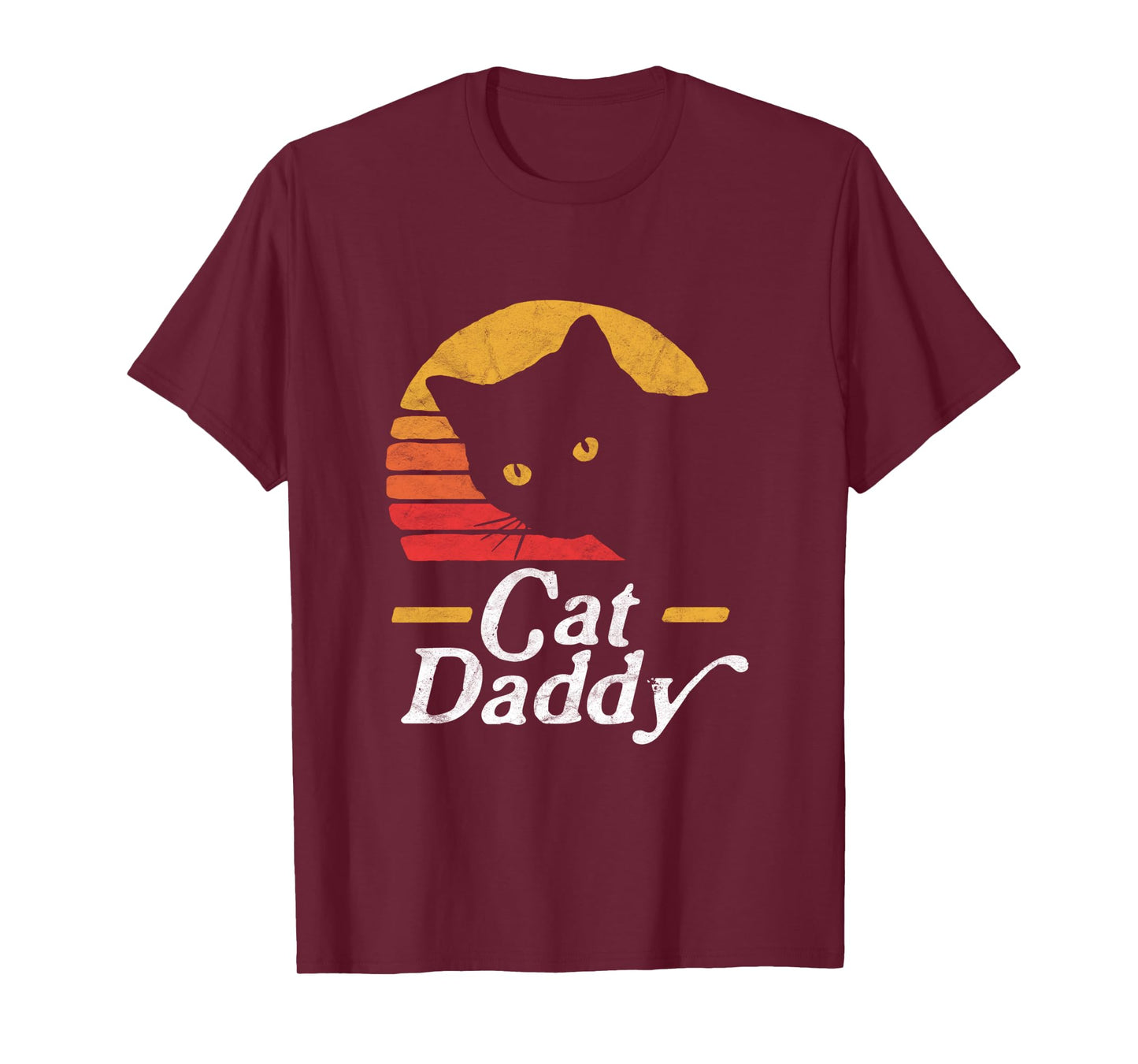 Cat Daddy Vintage Eighties Style Cat Retro Distressed Long Sleeve T-Shirt