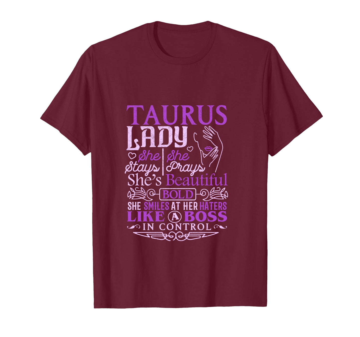 Taurus Lady Shirt Astrology Zodiac Sign Taurus Woman Girl Long Sleeve T-Shirt