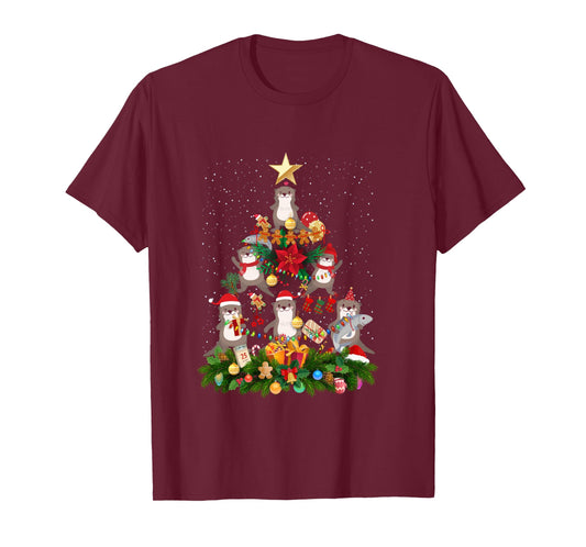 Otter Xmas Tree Ornaments Zookeepers Christmas River Otter Long Sleeve T-Shirt