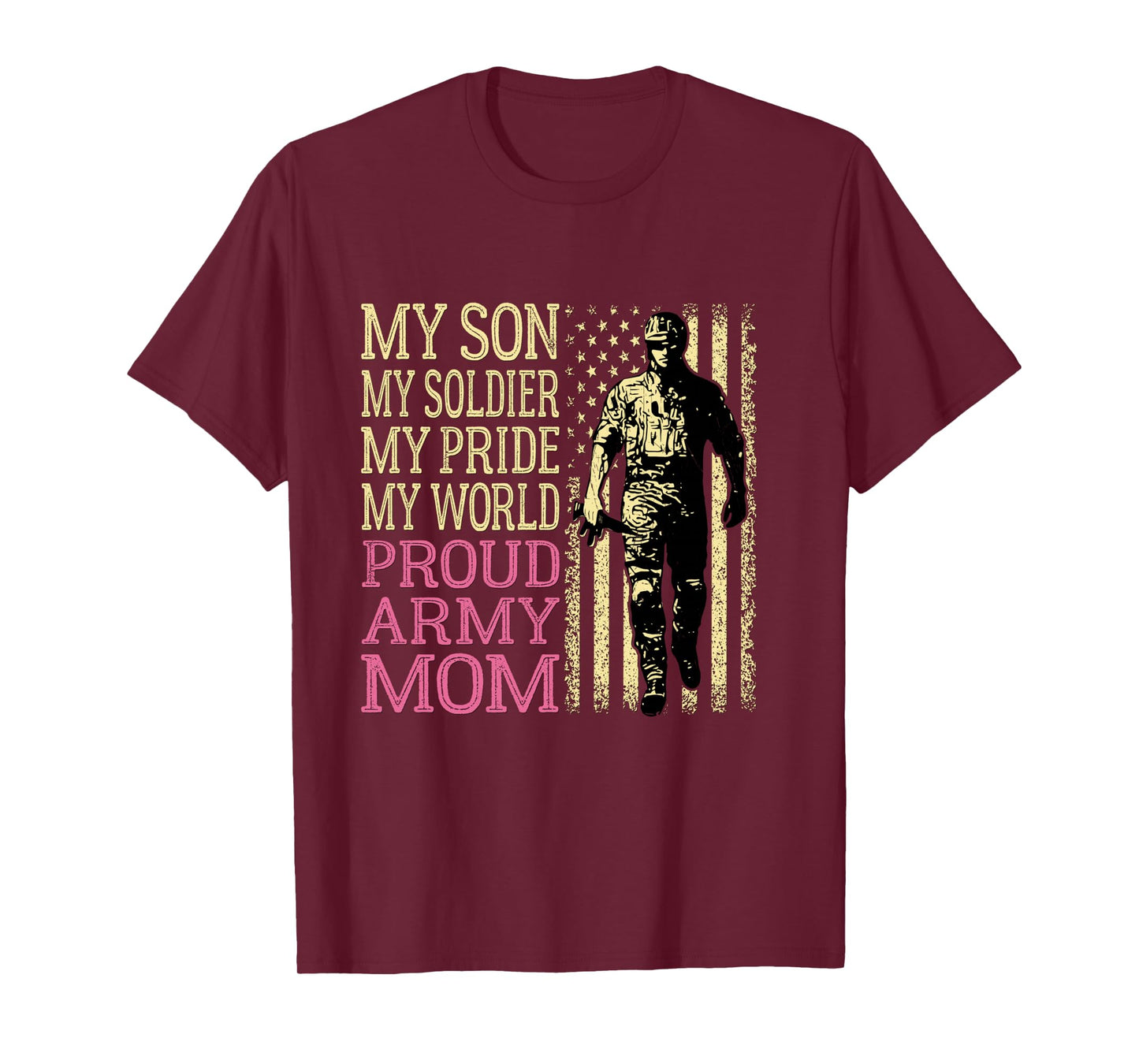 My Son My Soldier Hero Proud Army Mom US Military Mother Long Sleeve T-Shirt
