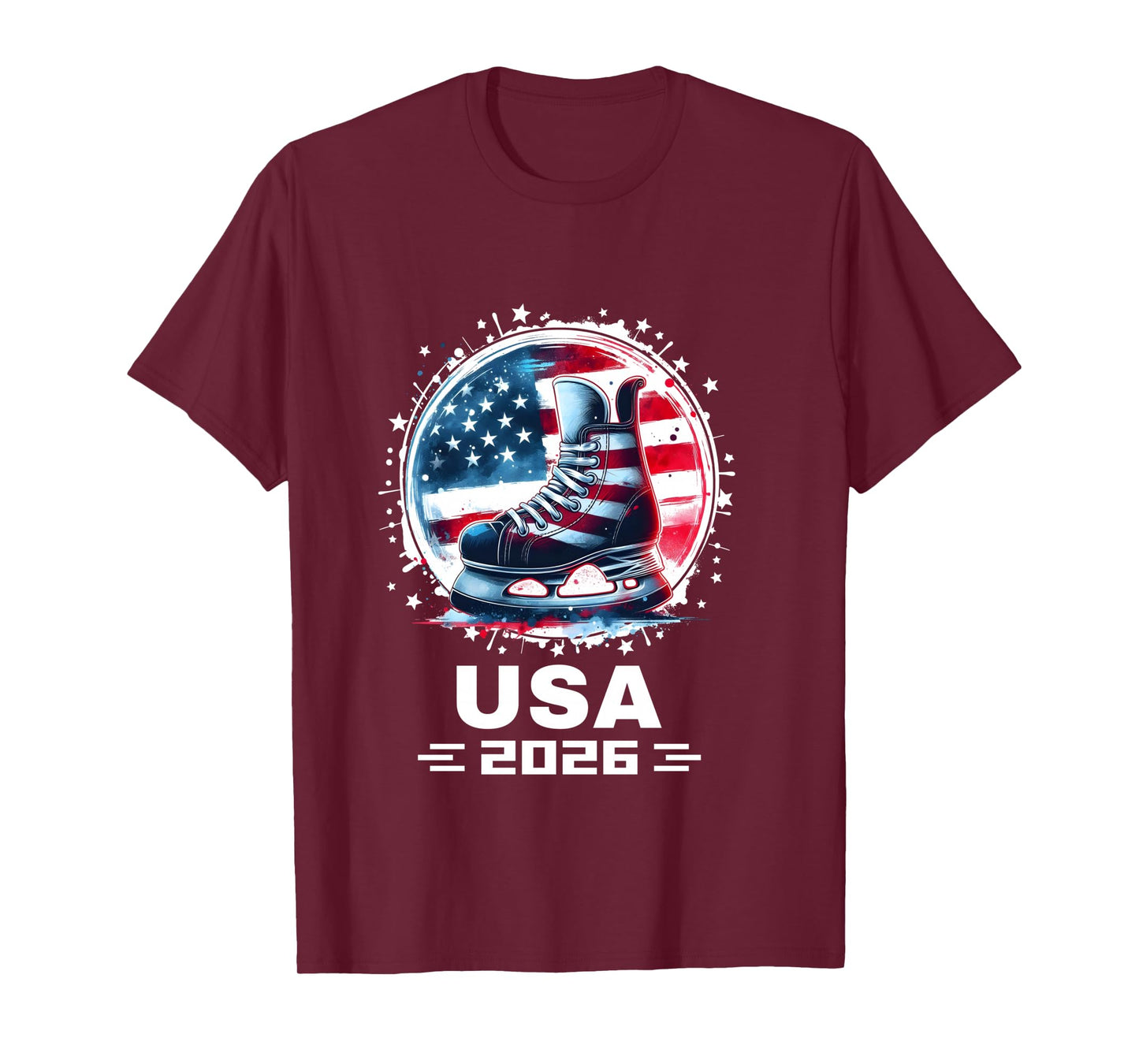 USA Team 2026 Hockey American Flag Women Men Kids Hockey Long Sleeve T-Shirt