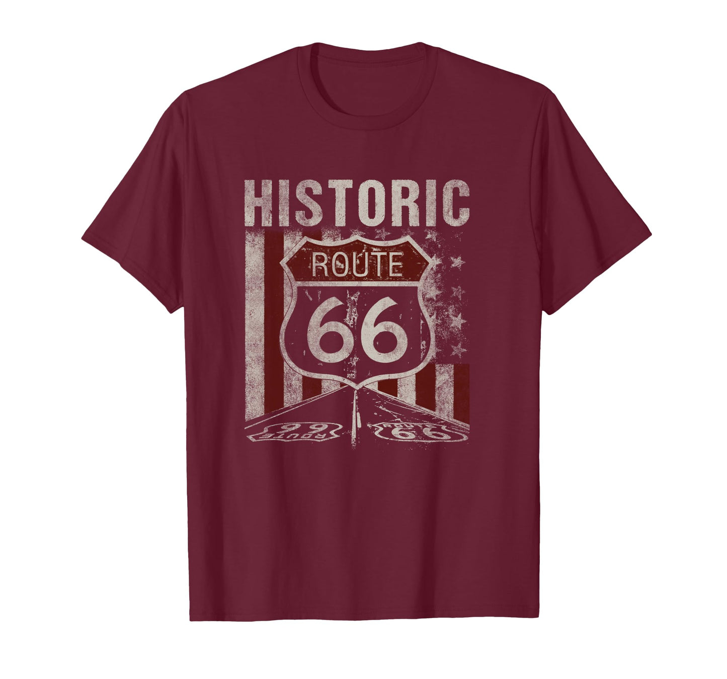 Historic U.S.A. Route 66 Highway Vintage America Road Sign Long Sleeve T-Shirt