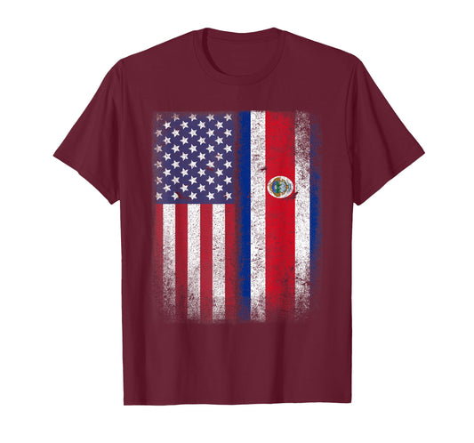 Costa Rican American Flag Costa Rica USA Gift America T-Shirt