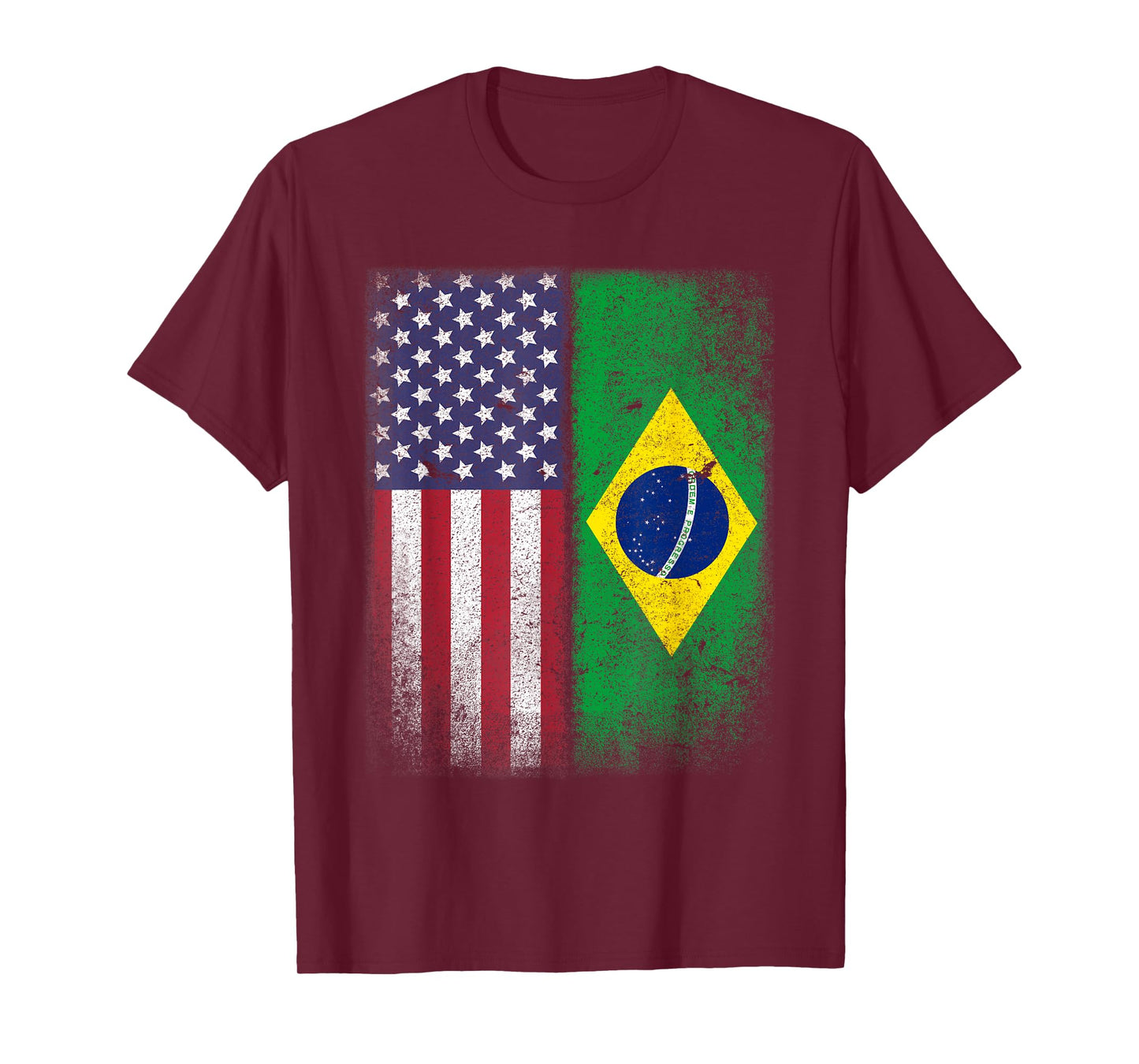 USA Brazil Flag Patriotic Design for American Brazilians T-Shirt