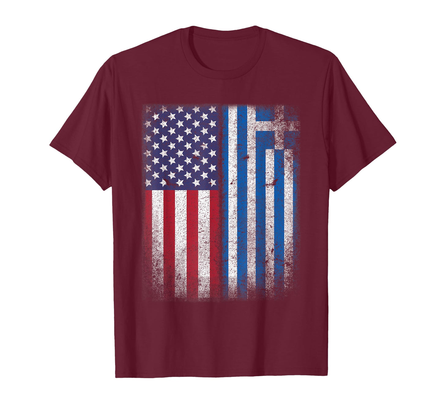 American Greek Flag USA Heritage Greece Half Root DNA Combo T-Shirt