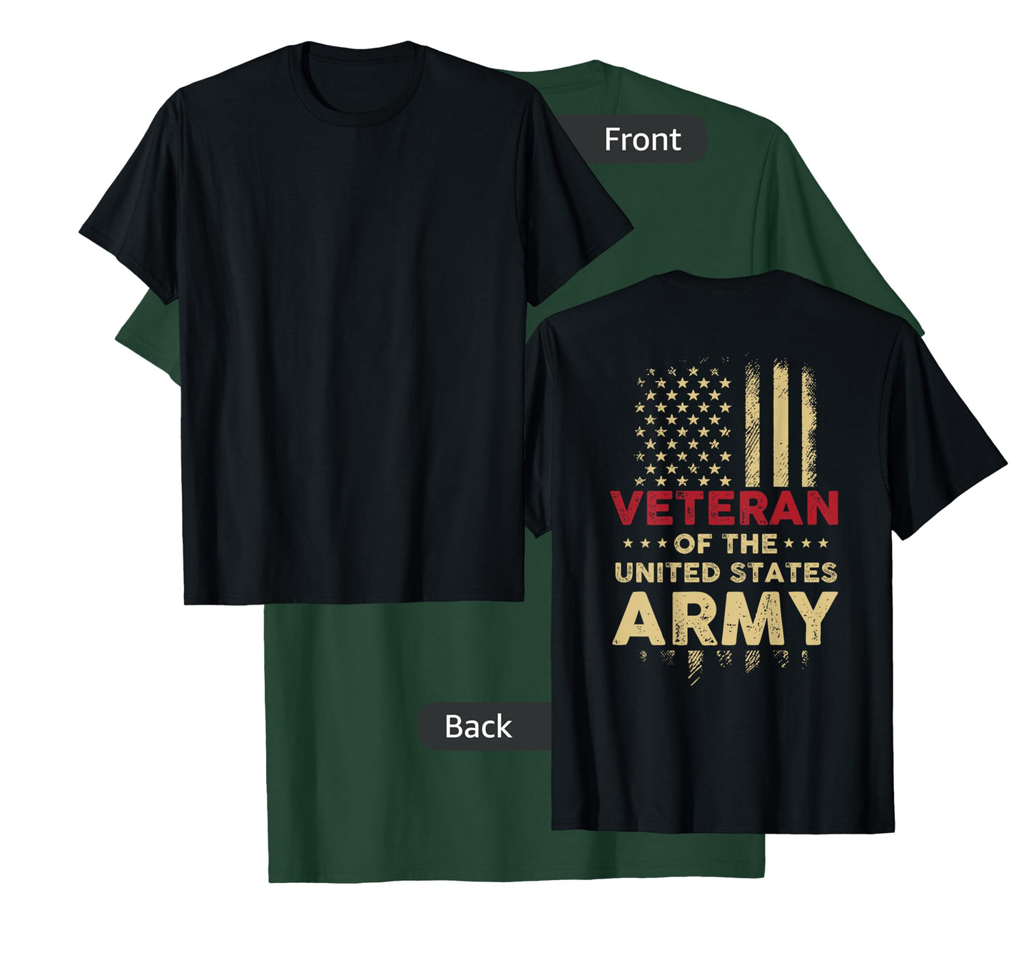Vintage Veteran US Army Red Line USA American Flag 4th July Women Men T-Shirt