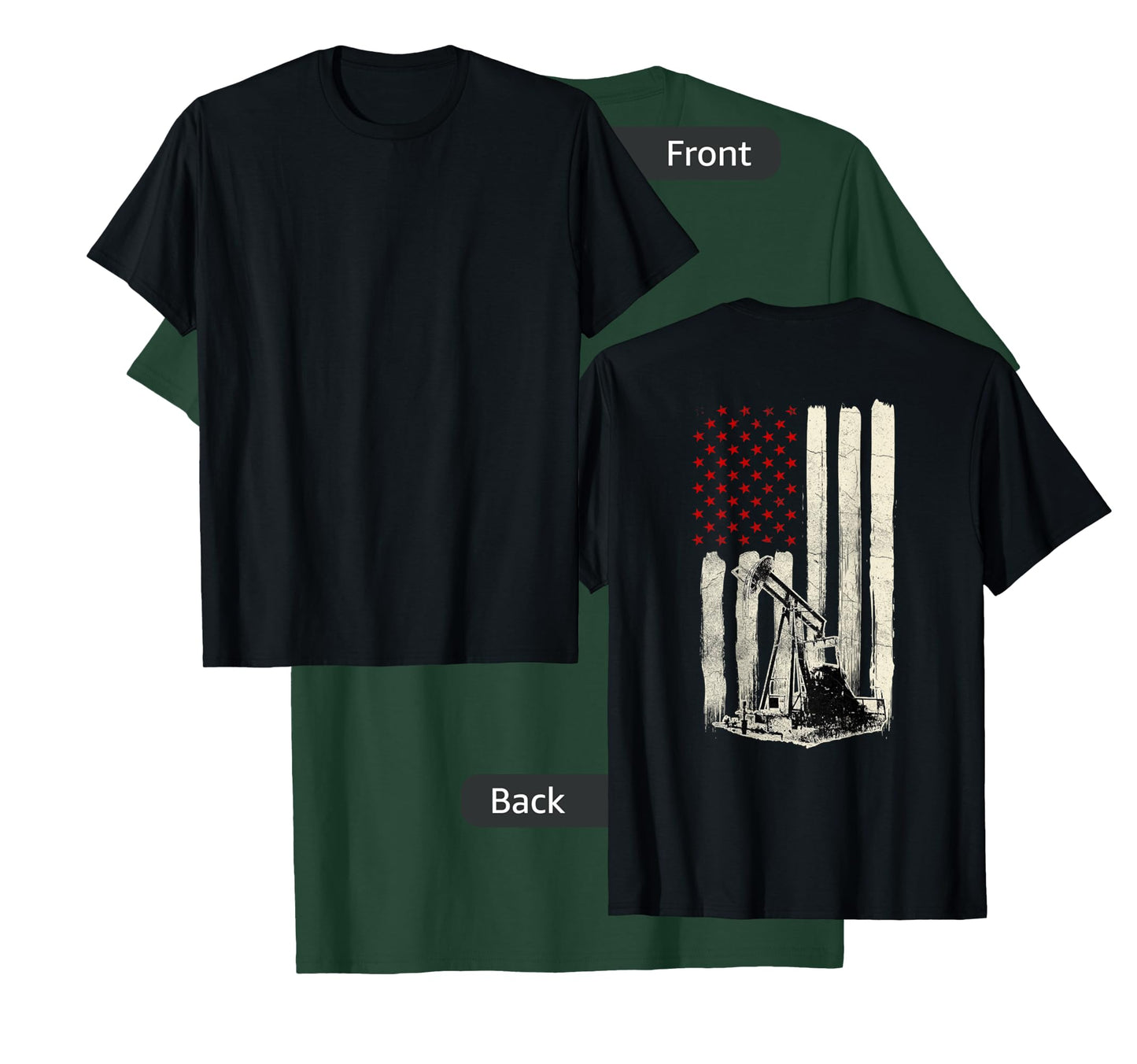 Oilfield Workers Oil Rig Roughneck Design On Back T-Shirt