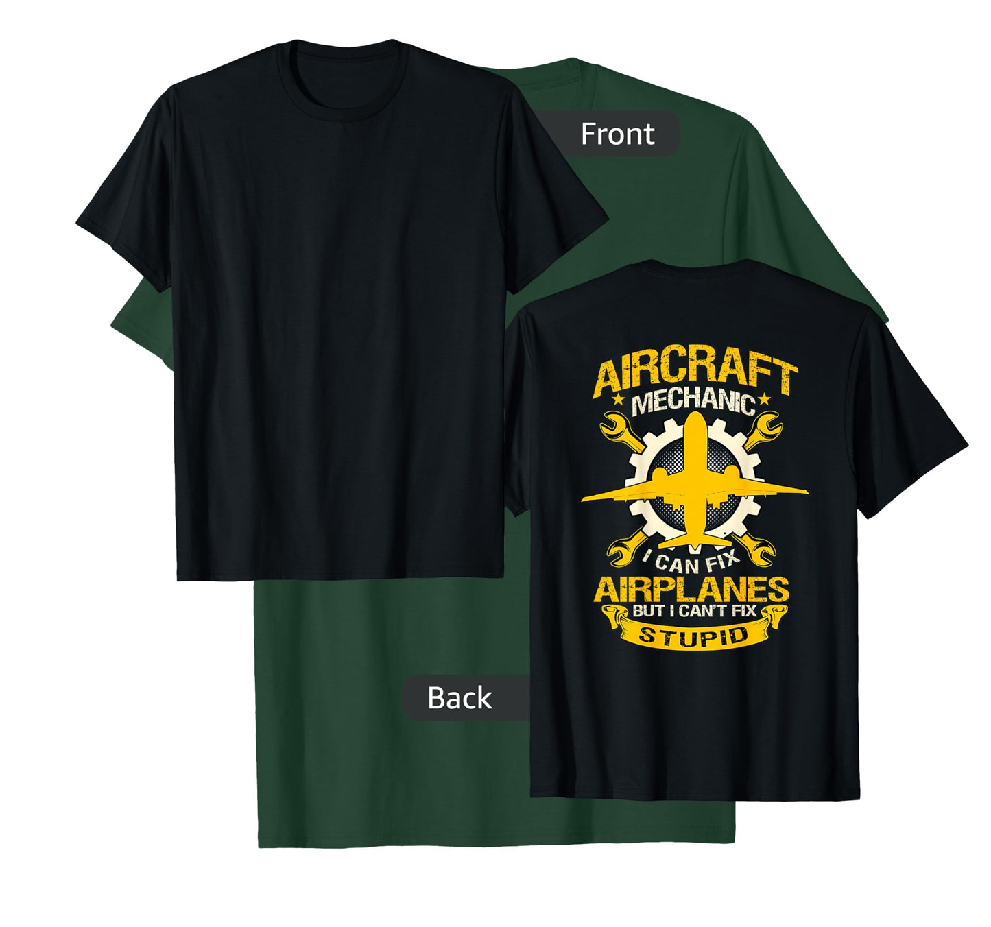 Airplane Mechanic Gift Design On Back Of Clothing T-Shirt