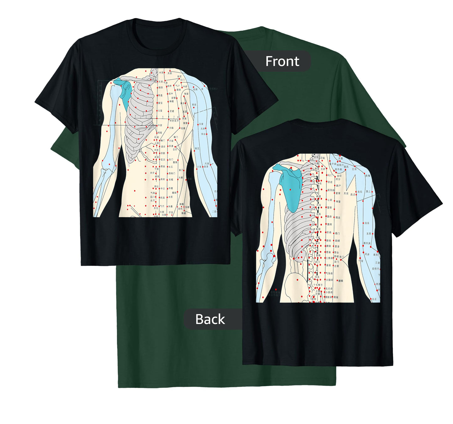 Acupuncture T-Shirt Chinese Medicine Healing Meridian 2 Side T-Shirt