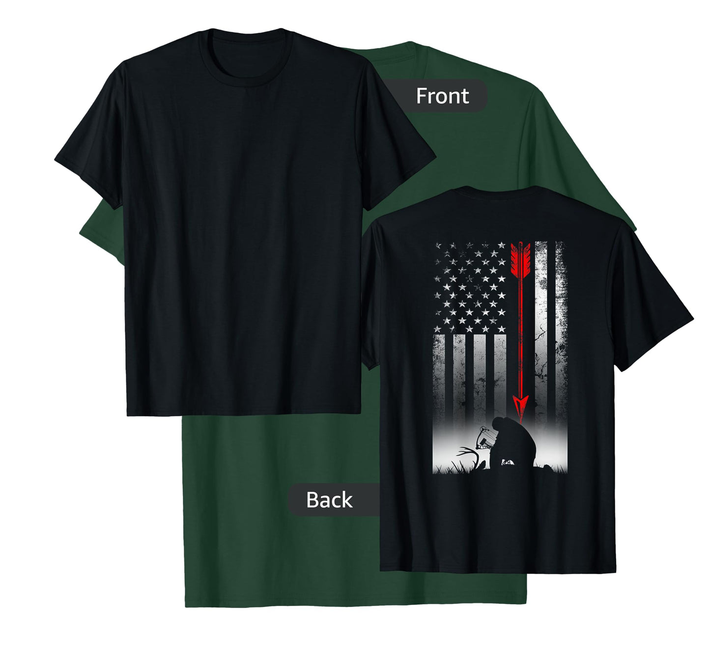 Bow Deer Hunting American Flag Gift for Bow Hunting T-Shirt