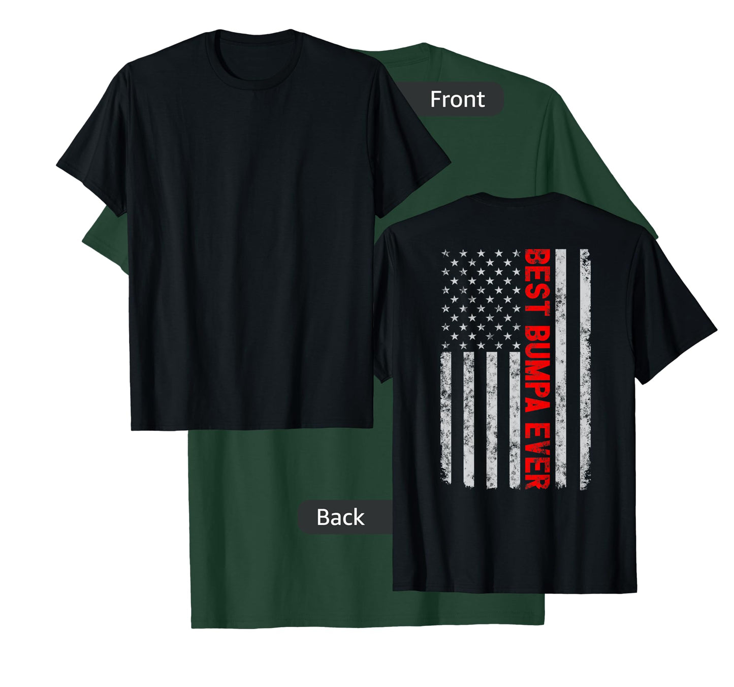 Best Bumpa Ever Fathers Day Vintage Patriotic American Flag T-Shirt