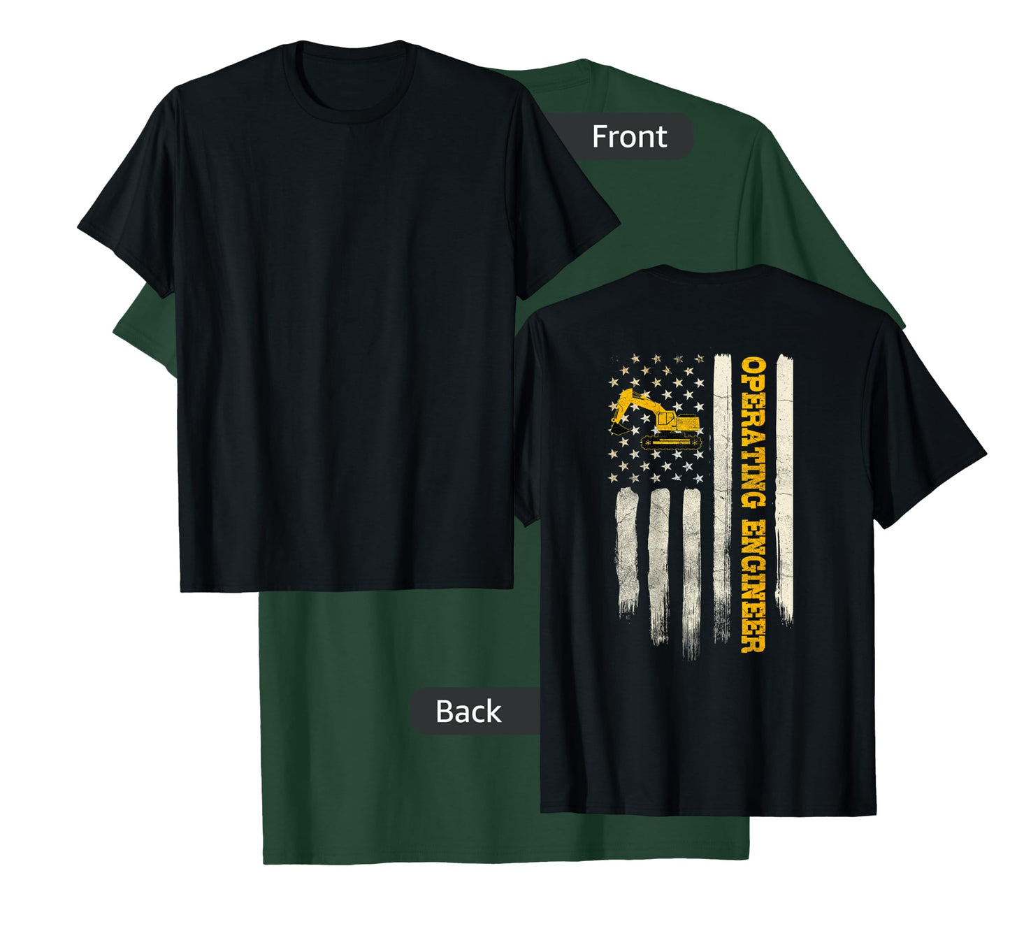 Operating Engineers Design On Back Of Clothing T-Shirt