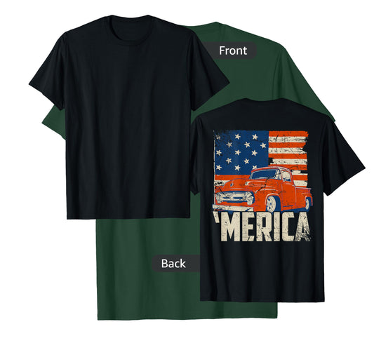 1953 Pickup truck and flag 'Merica shirt Classic truck tee T-Shirt
