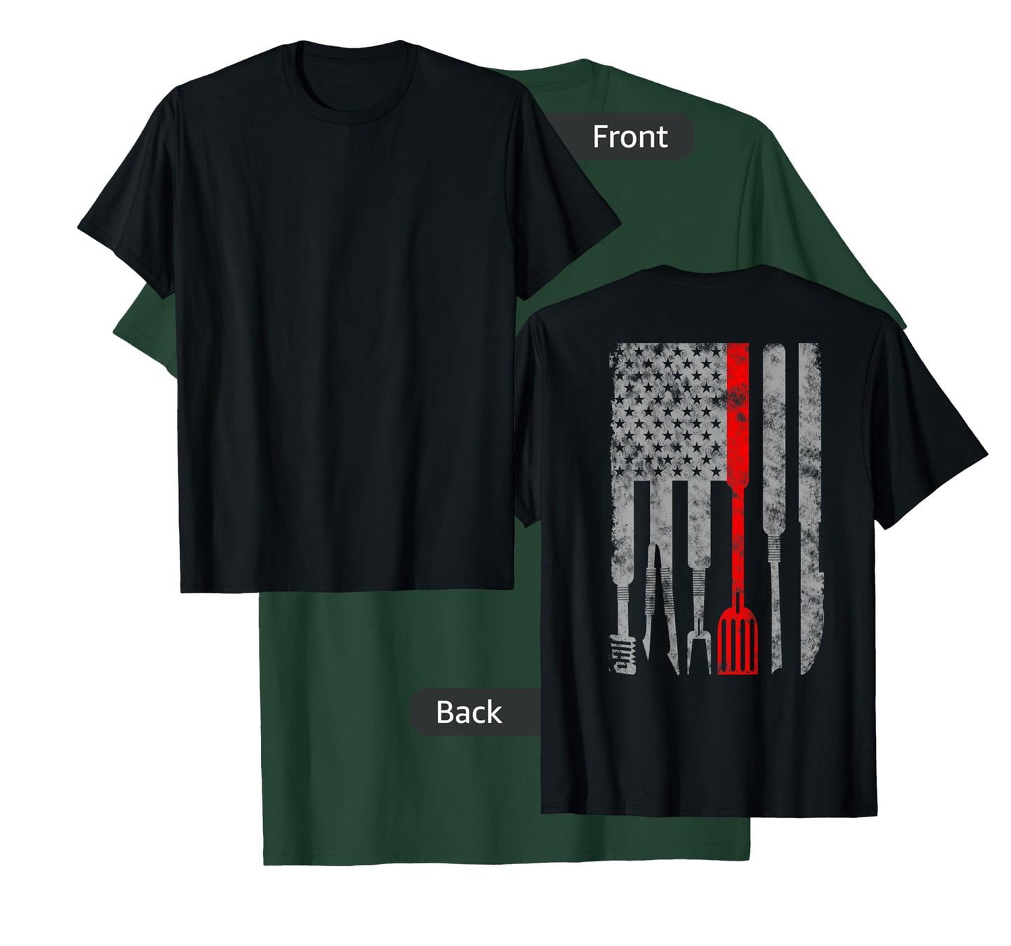 Thin red Line american patriotic chef flag T-Shirt