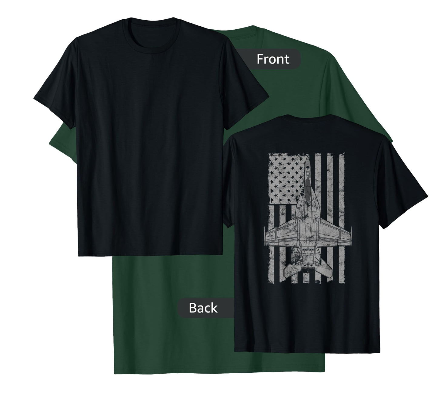 F/A-18E Super Hornet Airplane Vintage Flag | BACK PRINTED T-Shirt