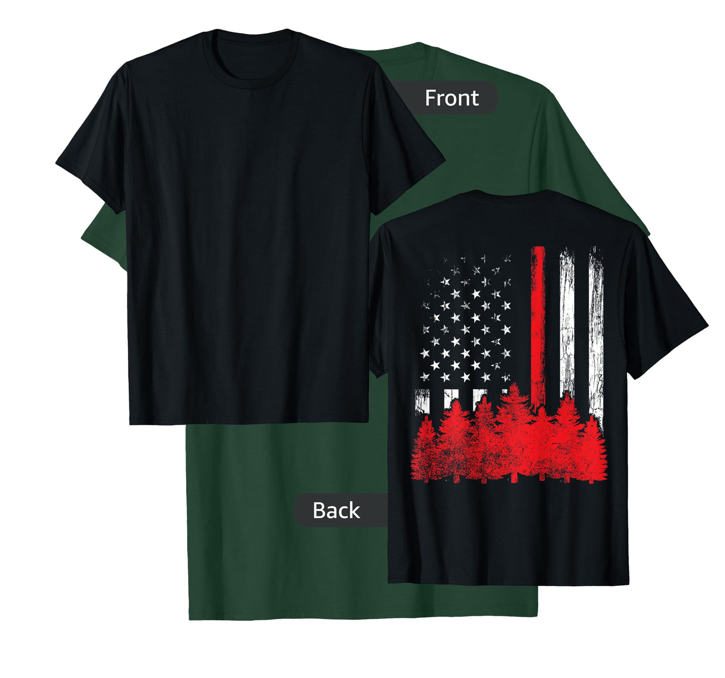 Thin Red Line American Flag Wildland Firefighter Shirts Gift T-Shirt