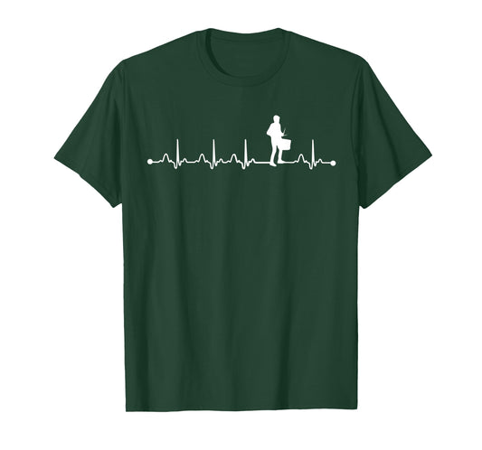 Snare Drum Kit Player Heartbeat EKG Funny Snare Drummer T-Shirt