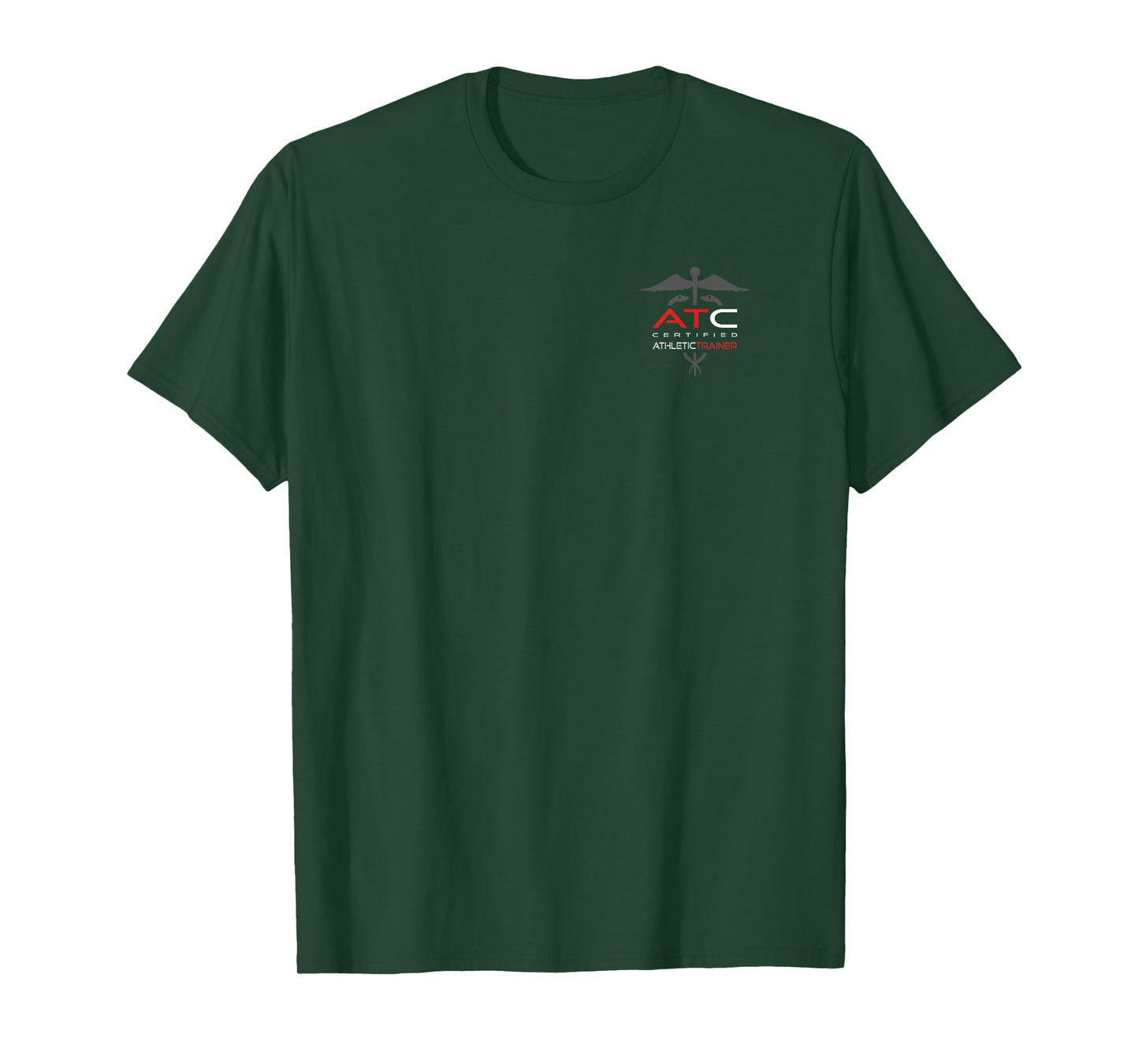 Athletic Trainer - AT - Professional Front/Back AT T-Shirt, Small, Black