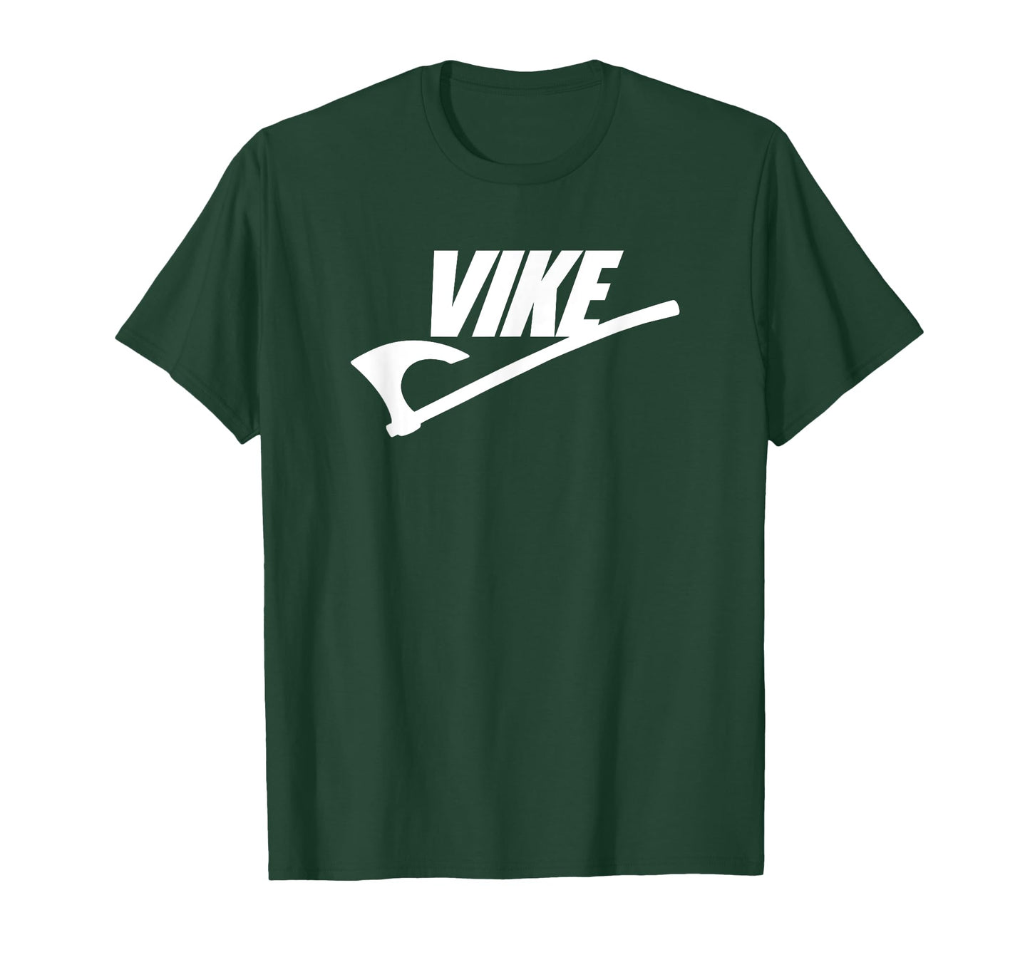 Vike Viking Battle Axe White Print Funny T-Shirt