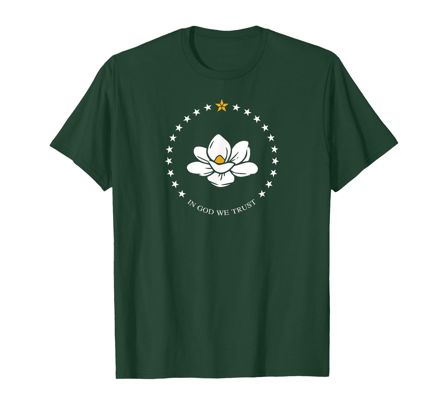 State of Mississippi Flag Magnolia Flower T-Shirt