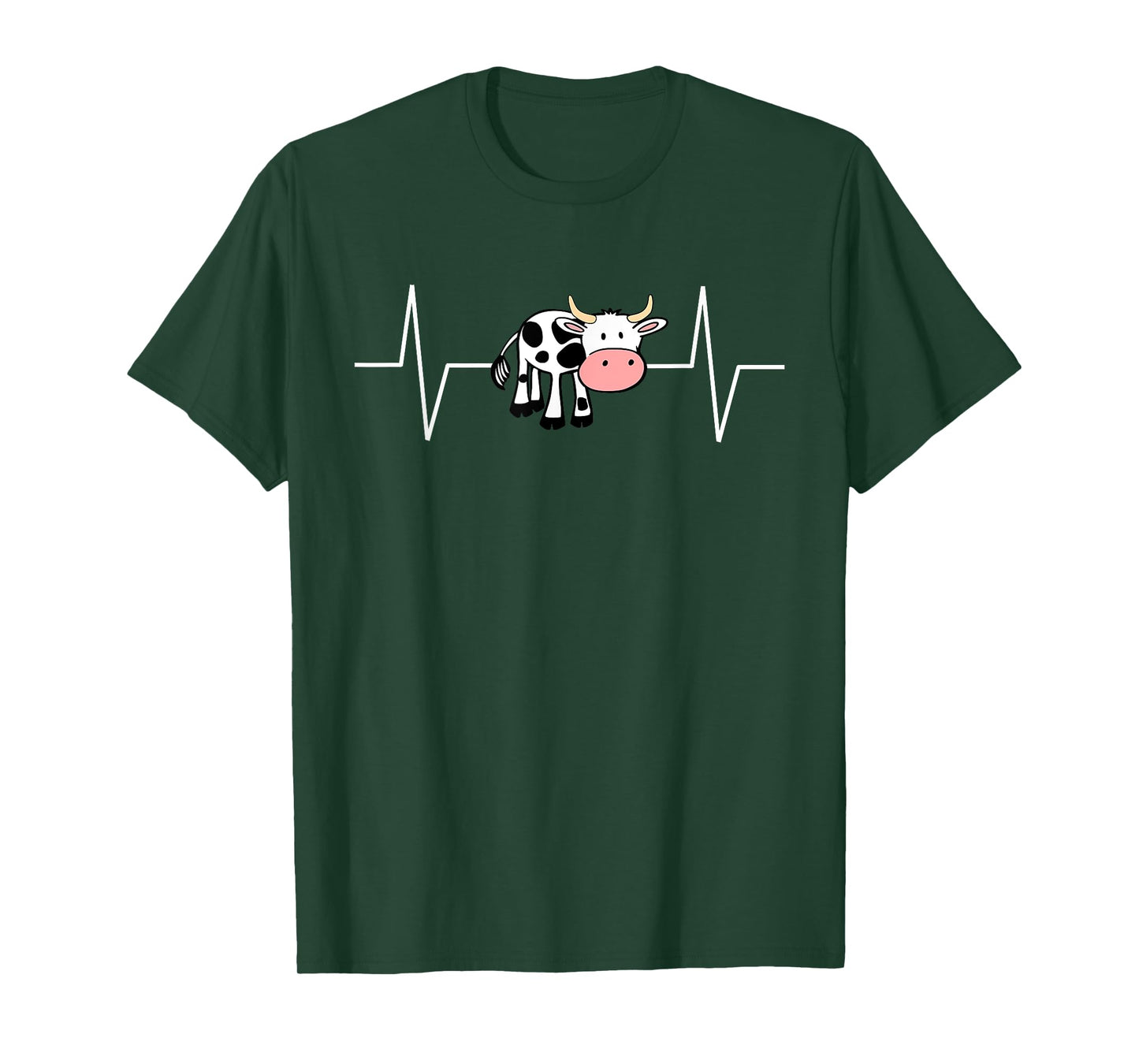 Cow Heartbeat EKG Pulse Line Cute Cow Lovers T-Shirt