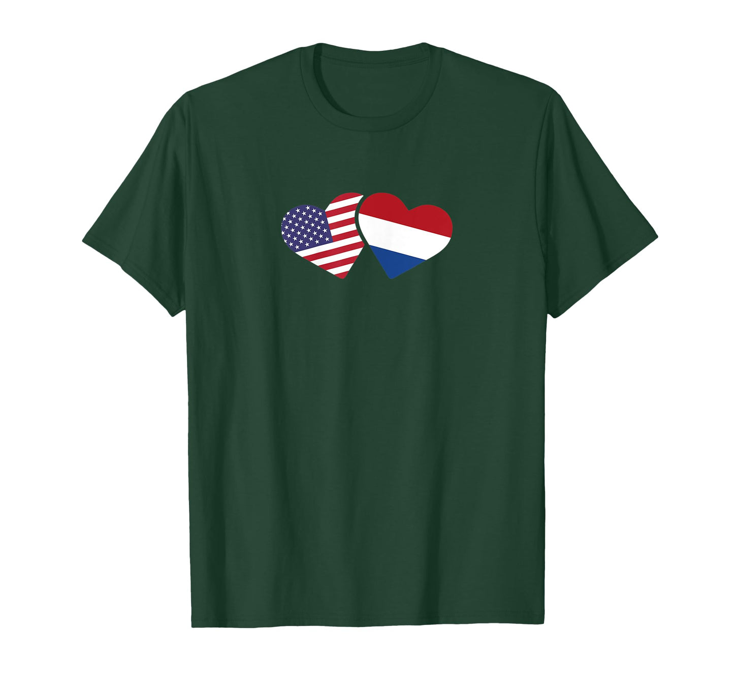 Netherlands USA Flag T Shirt Heart Dutch American Love T-Shirt for Women